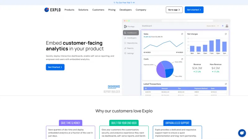 Homepage of Explo