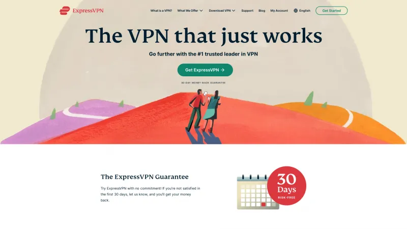 Homepage of ExpressVPN