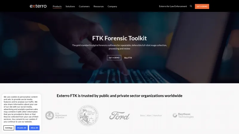 Homepage of FTK Forensic Toolkit