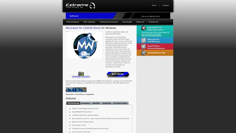 Homepage of Musicware