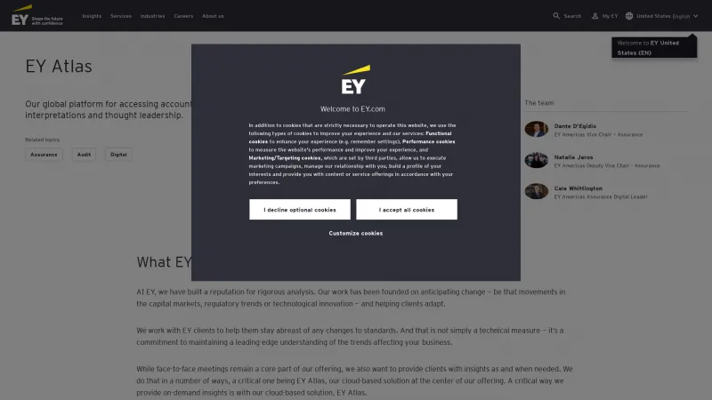 Homepage of EY Atlas