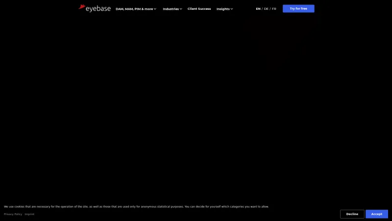 Homepage of Eyebase