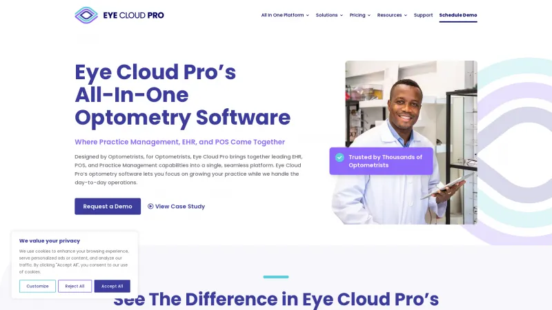 Homepage of Eye Cloud Pro