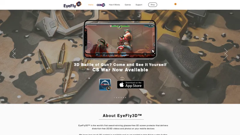 Homepage of EyeFly3D