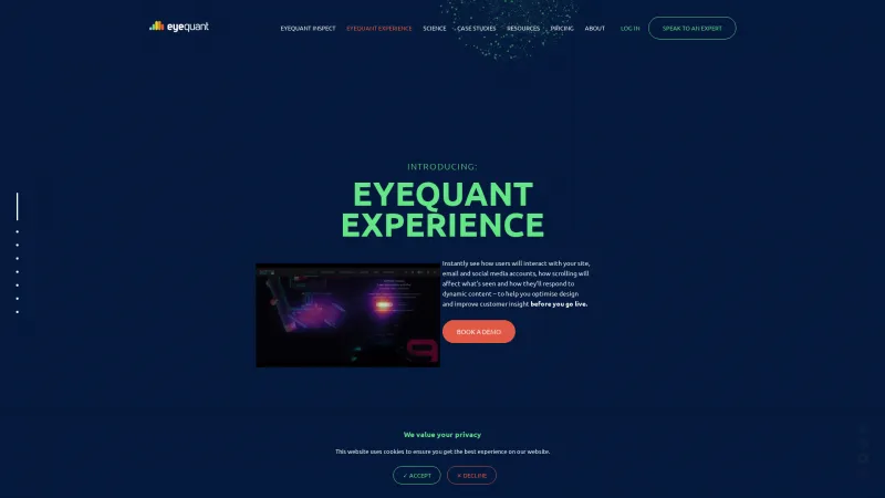 Homepage of EyeQuant