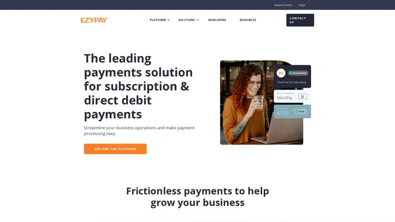 Homepage of Ezypay