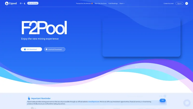 Homepage of F2Pool