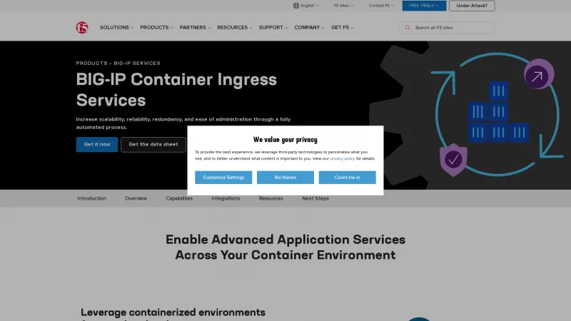 Homepage of F5 Container Ingress Services