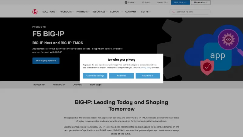 Homepage of F5 BIG-IP