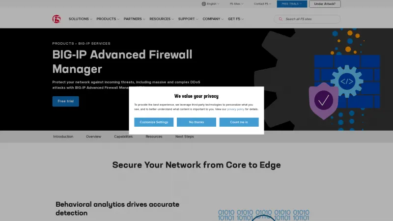 Homepage of BIG-IP Advanced Firewall Manager