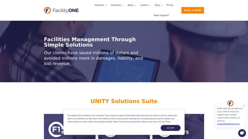 Homepage of FacilityONE