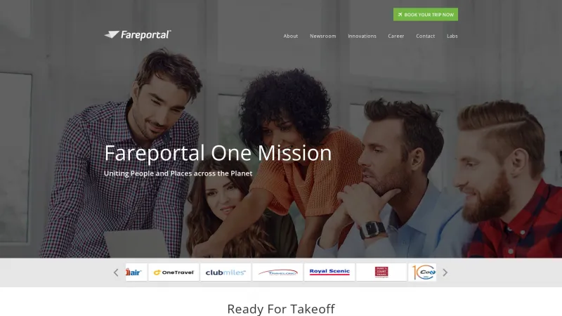 Homepage of Fareportal