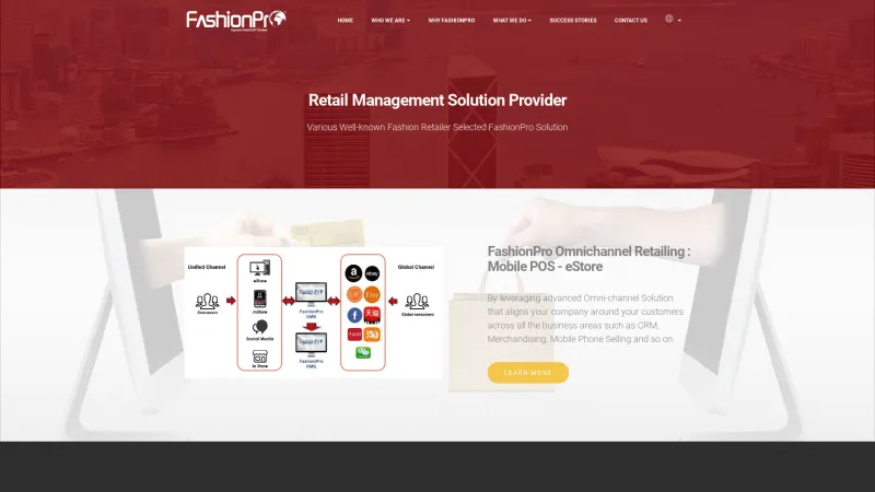 Homepage of FashionPro Retail POS