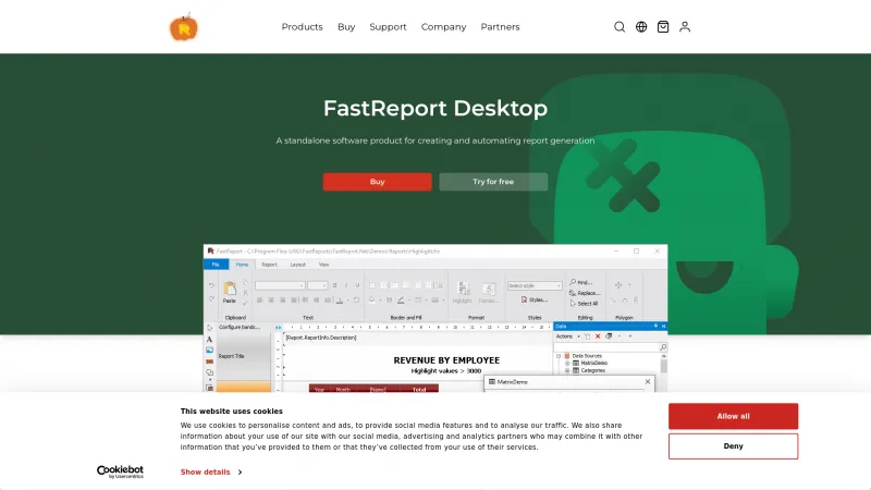 Homepage of FastReport Desktop