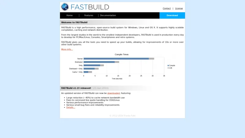 Homepage of FASTBuild