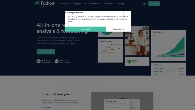 Homepage of Fathom