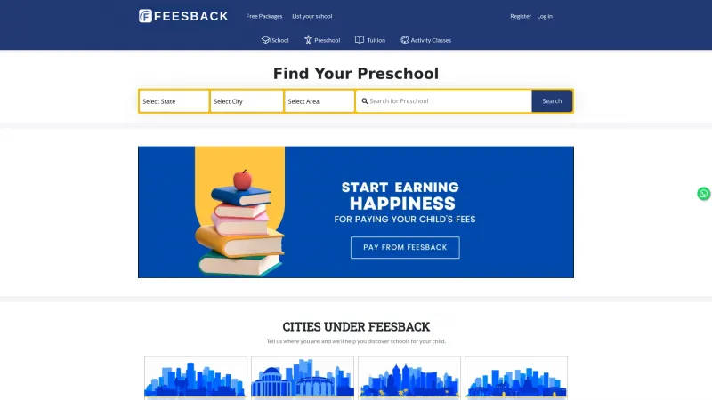 Homepage of Feesback