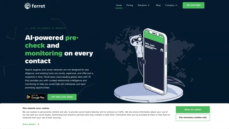 Homepage of Ferret