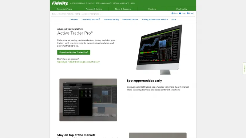 Homepage of Active Trader Pro