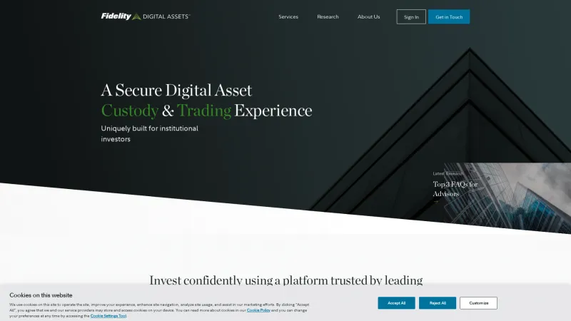 Homepage of Fidelity Digital Assets