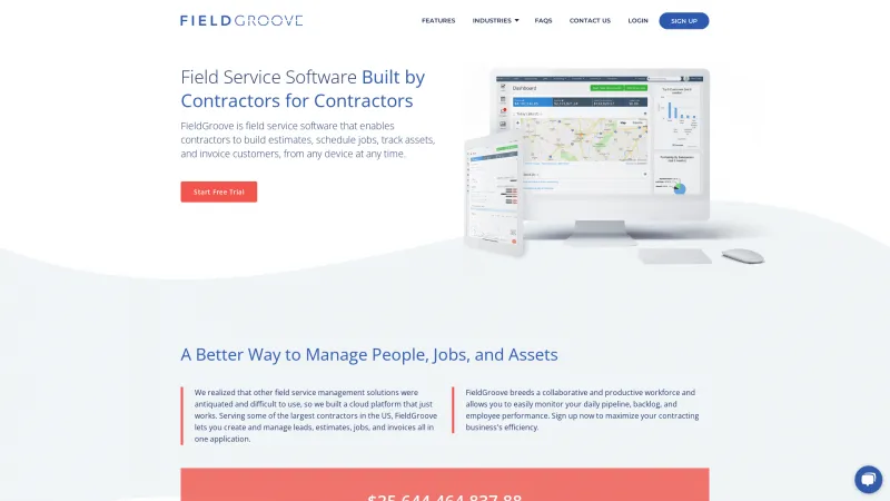 Homepage of FieldGroove