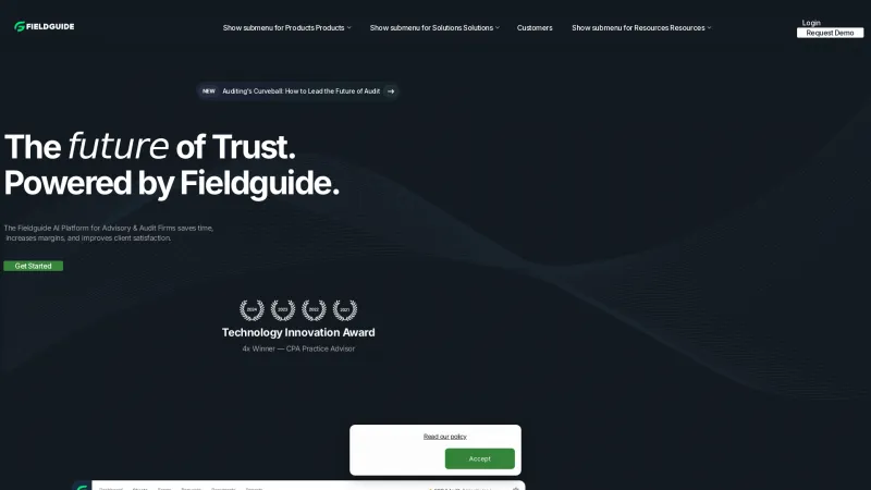 Homepage of Fieldguide