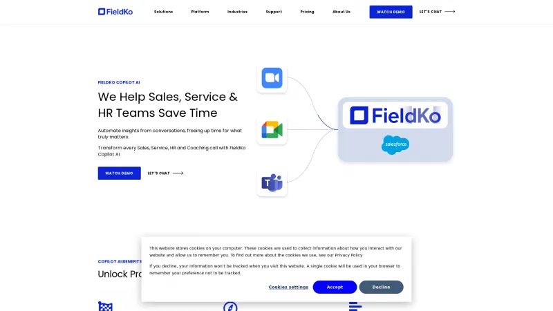 Homepage of FieldKo