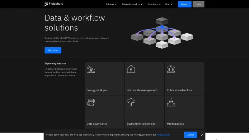 Homepage of Fieldshare