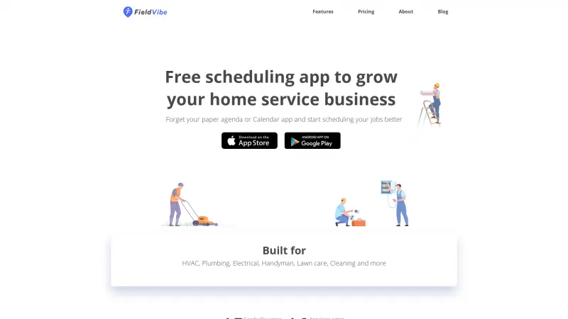 Homepage of FieldVibe