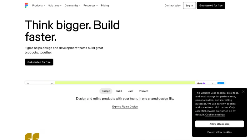 Homepage of Figma