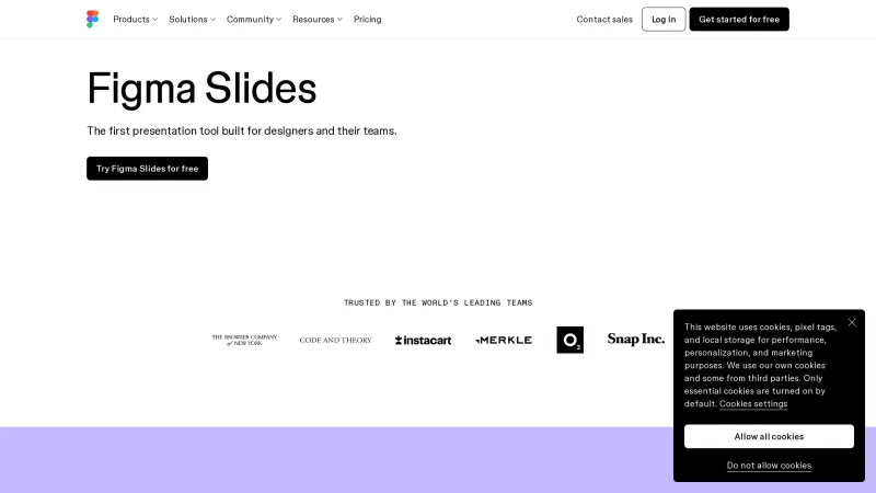 Homepage of Figma Slides