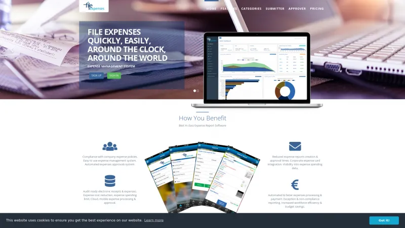 Homepage of File Expenses