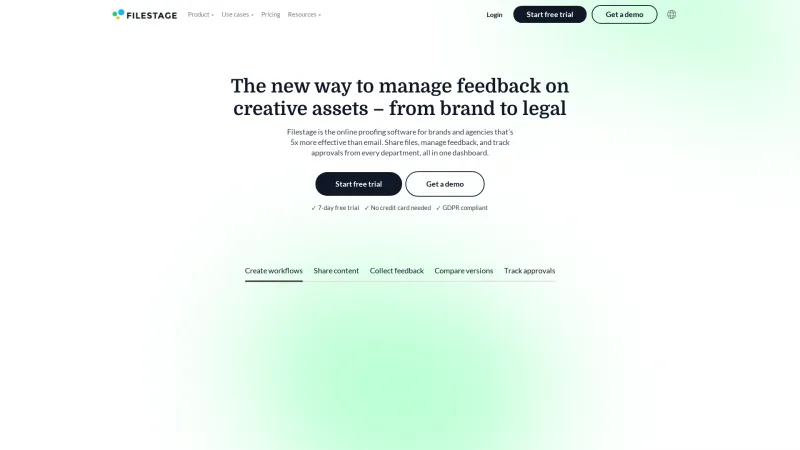 Homepage of Filestage