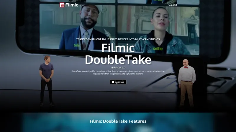 Homepage of FiLMiC DoubleTake