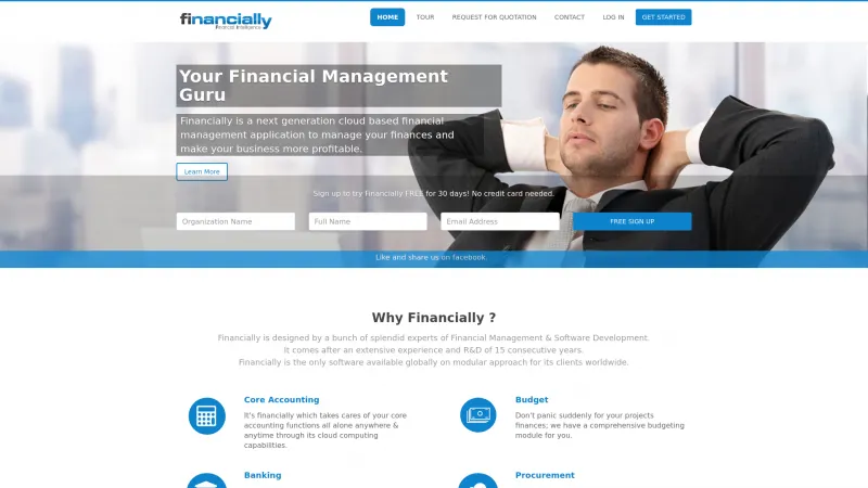 Homepage of Financially