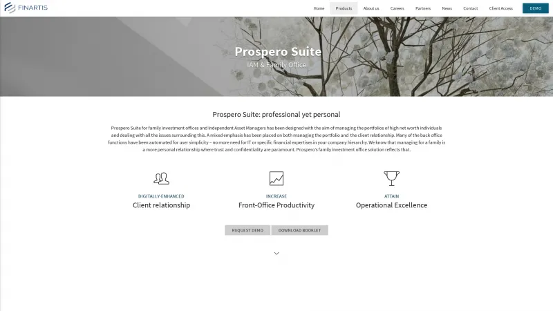 Homepage of Prospero