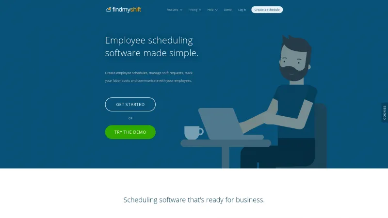 Homepage of Findmyshift