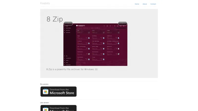 Homepage of 8 Zip
