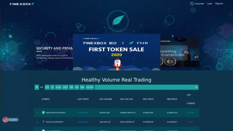 Homepage of FINEXBOX