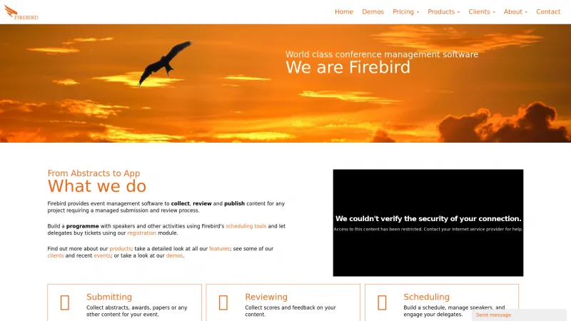 Homepage of Firebird