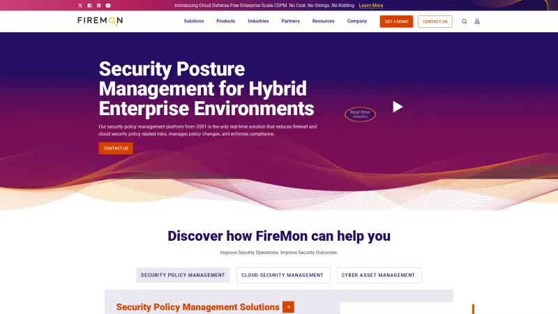 Homepage of FireMon