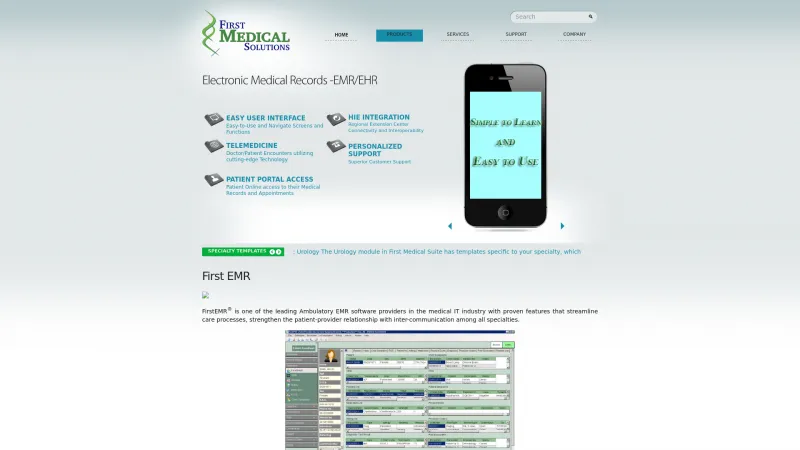 Homepage of FirstEMR