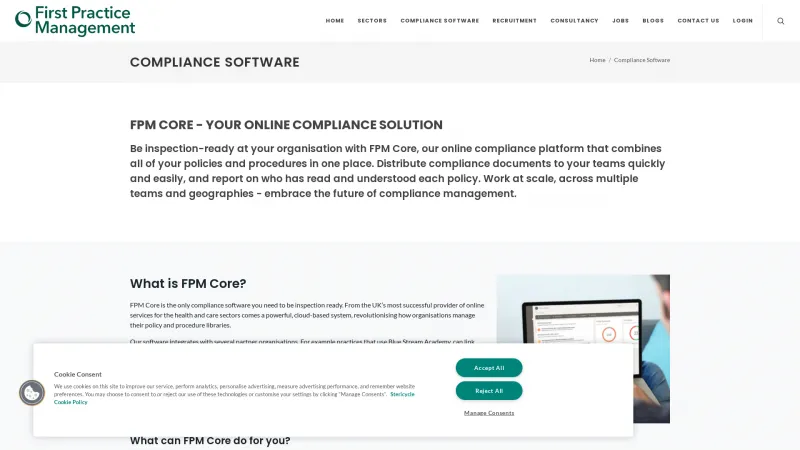 Homepage of First Practice Management