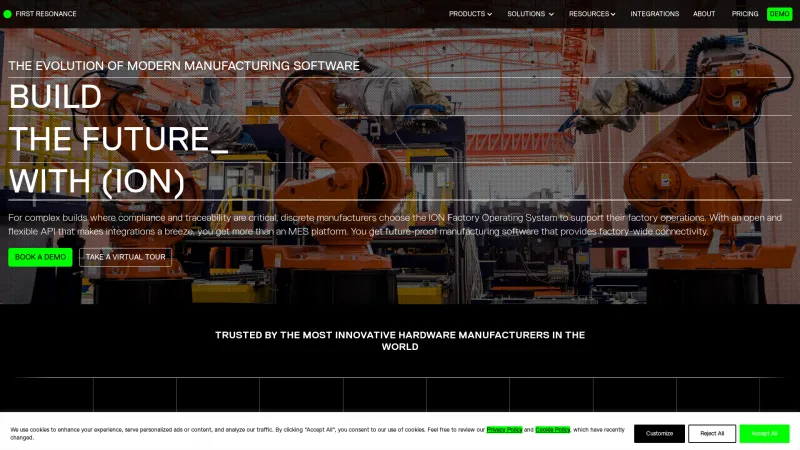 Homepage of First Resonance ION Factory OS