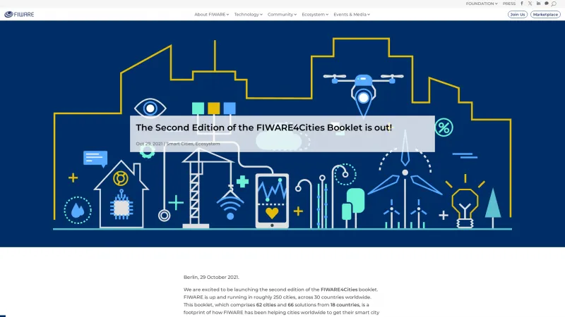 Homepage of FIWARE