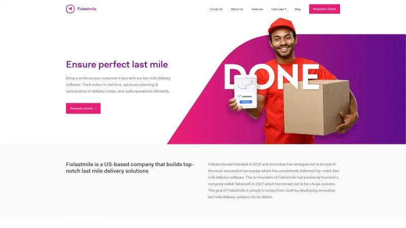 Homepage of Fixlastmile