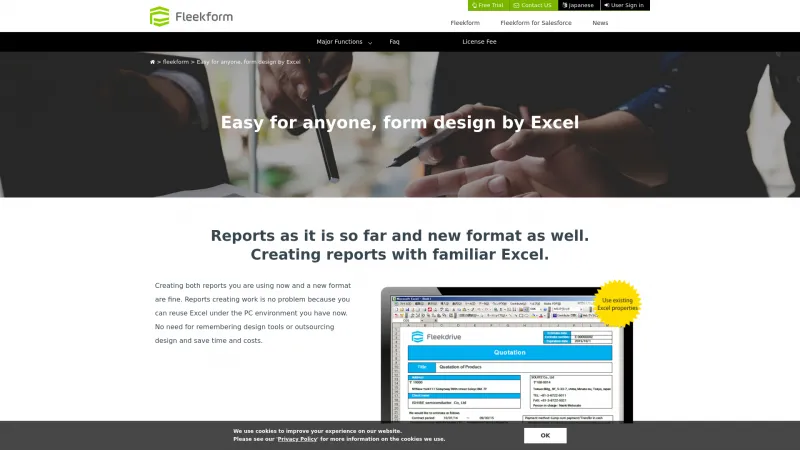 Homepage of Fleekform