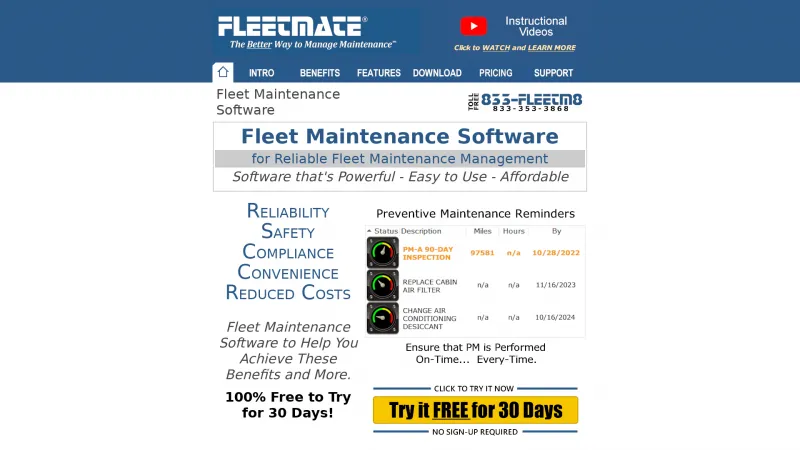 Homepage of FLEETMATE