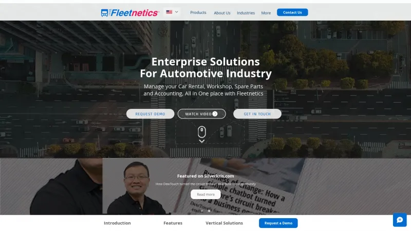 Homepage of Fleetnetics