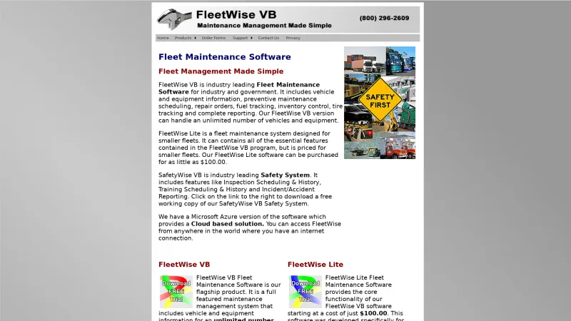 Homepage of FleetWise VB